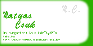 matyas csuk business card